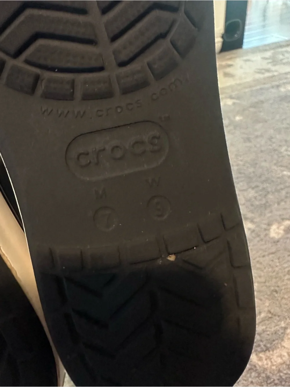 Crocs Women’s Platform Flip Flop Sandals Black & White Size 9